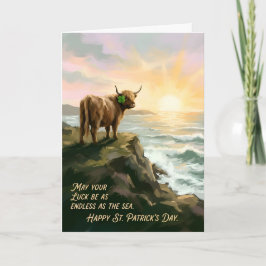 Highland Cow Irish Blessing St. Patricks Day  Kaart