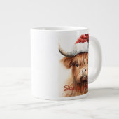 Highland Cow Père Noël 20 oz Jumbo Coffee Mug (Devant droit)