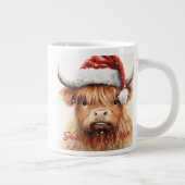 Highland Cow Père Noël 20 oz Jumbo Coffee Mug (Droite)