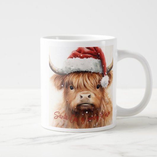 Highland Cow Père Noël 20 oz Jumbo Coffee Mug (Droite)