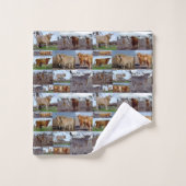 Highland Cow Photo Collage, (Gant de toilette)