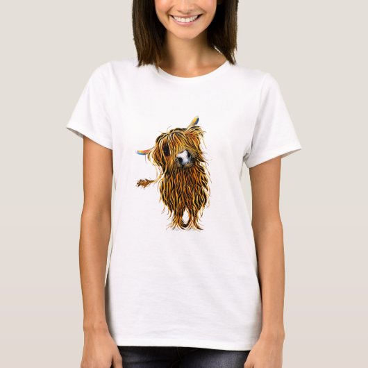 HiGHLaND CoW PRiNT T-SHiRT ' CoooWeee ' (Devant)