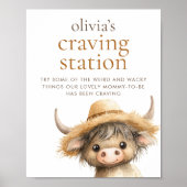 Highland Cow Verlangens Station Baby Shower Poster (Voorkant)