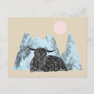 "Highland Cow Winter" Briefkaart