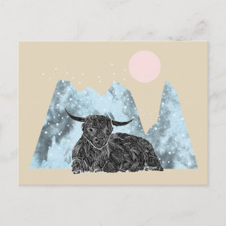 "Highland Cow Winter" Briefkaart