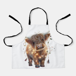 highland cow xmas All-Over Print Apron Schort