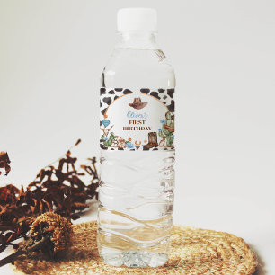 Highland Cowboy Verjaardag Waterfles Label Etiket