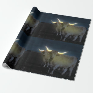 Highland Cows Gloeiend In Het Donker, Cadeaupapier