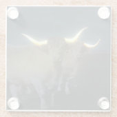 Highland Cows Glowing In The Dark, Glass Coaster Glazen Onderzetter (Achterkant)