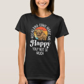 Highland Cows Make Me Happy Retro Scottish Farmer T-shirt (Voorkant)