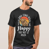 Highland Cows Make Me Happy Retro Scottish Farmer T-shirt (Voorkant)