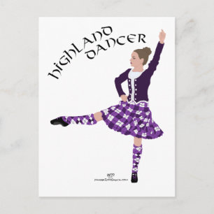Highland Dancer Paars Briefkaart