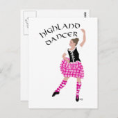 Highland Dancer Pink Briefkaart (Voorkant / Achterkant)