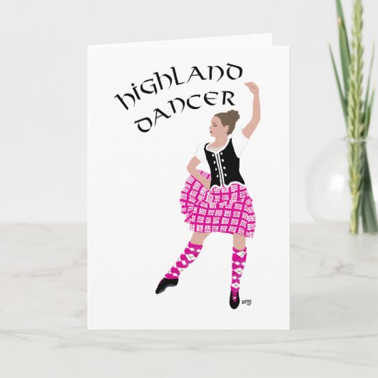 Highland Dancer Pink Kaart (Voorkant)