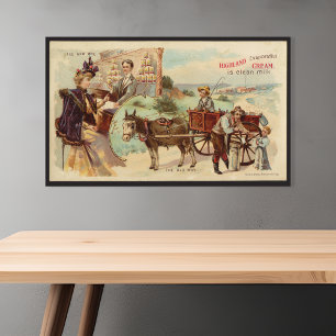 Highland Evaporated Cream Vintage Ad Perfect Poster