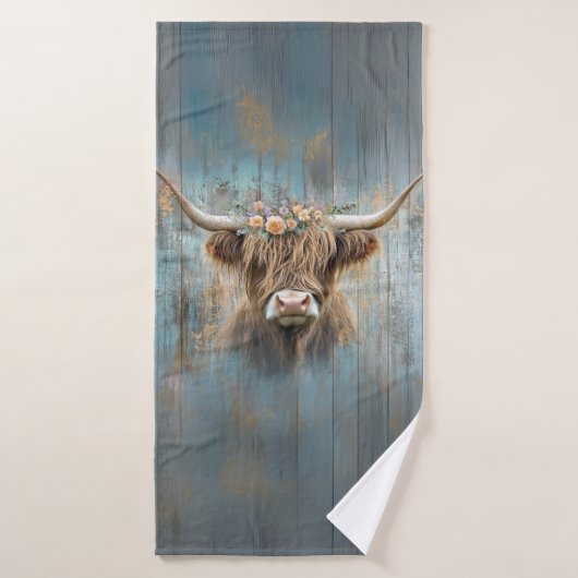 Highland Farmhouse Western Barnyard Flower Crown (Serviette de bain)