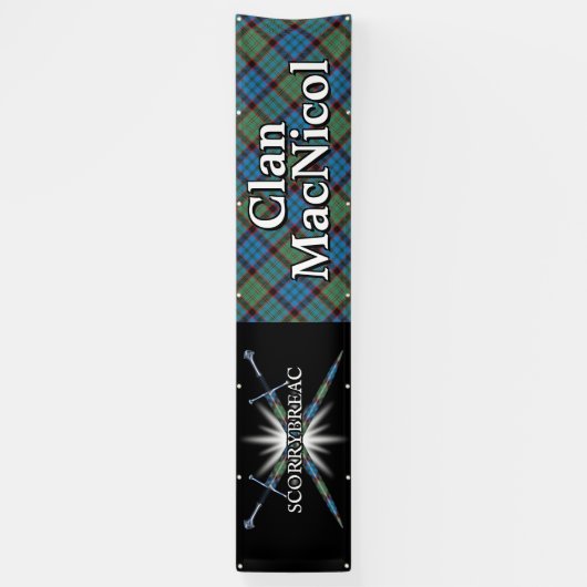 Highland Festival Clan MacNicol Tartan Tent Spandoek (Verticaal)