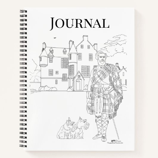 Highland Gent avec Scottie Dogs Carnet Spiral (Devant)
