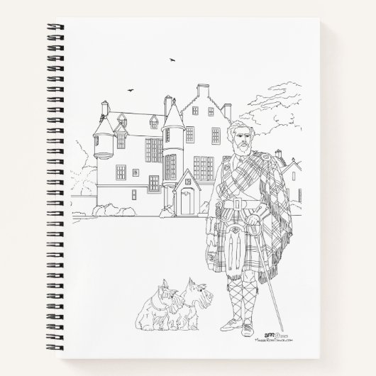 Highland Gent avec Scottie Dogs Carnet Spiral (Devant)