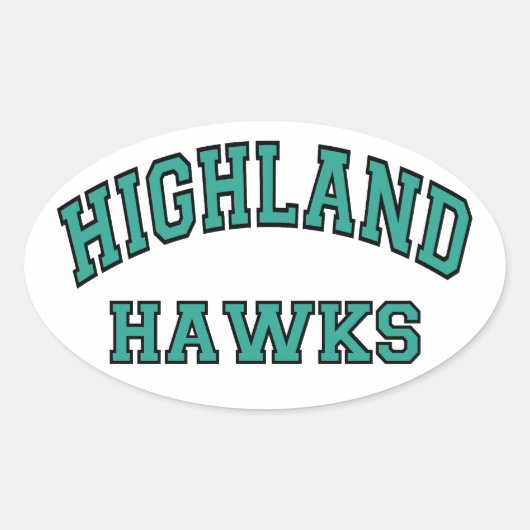 Highland Hawks Ovale Sticker (Voorkant)