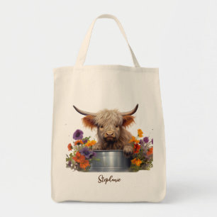 Highland Koe Baby Gepersonaliseerd Tote Bag