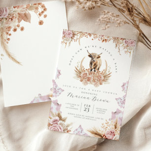 Highland Koe baby shower, Heilige Koe wij hebben b Kaart