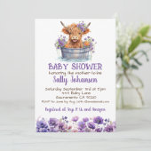 Highland Koe Baby shower Kaart (Staand voorkant)