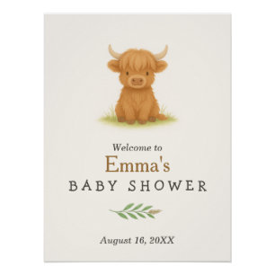 Highland Koe Baby shower Poster Perfect Poster