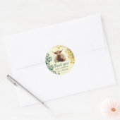 Highland Koe Baby shower Ronde Sticker (Envelop)