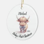 Highland Koe Baby's Eerste Kerstmis Ornament (Links)