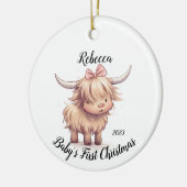 Highland Koe Baby's Eerste Kerstmis Ornament (Links)