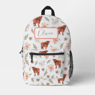 Highland Koe Bloemen Meisjes Rugzak