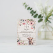 Highland Koe Bloemen Schattige Schattig Luier Raff Informatiekaartje (Staand voorkant)