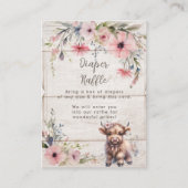 Highland Koe Bloemen Schattige Schattig Luier Raff Informatiekaartje (Voorkant)
