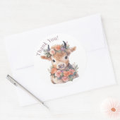 Highland koe bloemenboho partij gunst sticker (Envelop)