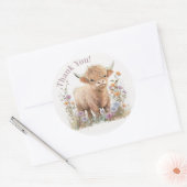 Highland koe bloemenboho partij gunst sticker (Envelop)