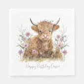 Highland koe bloemenboho party servetten (Voorkant)