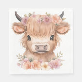 Highland koe bloemenboho party servetten (Voorkant)