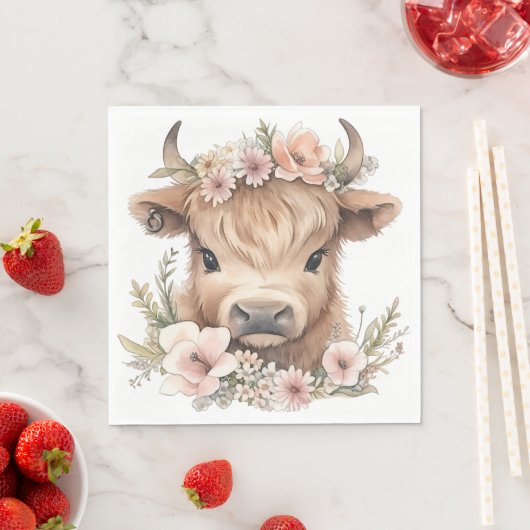 Highland koe bloemenboho party servetten (Insitu)