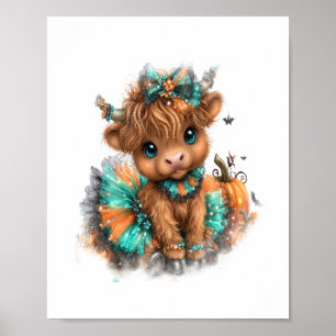 Highland Koe Boerderij Halloween Poster