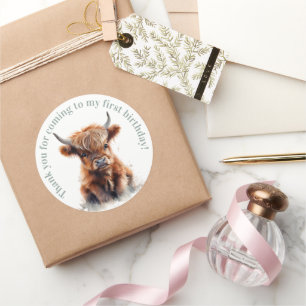 Highland koe boho partij voor sticker