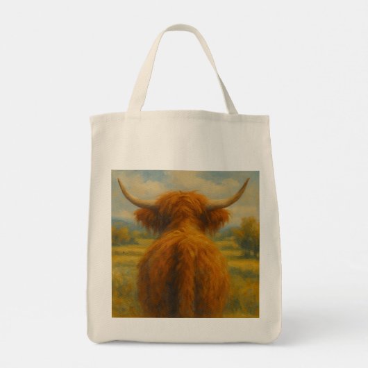 Highland Koe Canvas tas (voor en achter Uitzicht) (Achterkant)