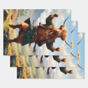 Highland Koe danst de Highland Fling, Inpakpapier Vel