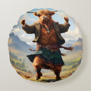 Highland Koe danst de Highland Fling, Rond Kussen