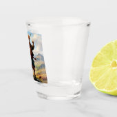 Highland Koe danst de Highland Fling, Shot Glas (Rechts)