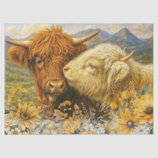 Highland Koe Decoupage Tissue Paper Tissuepapier (Voorkant)