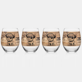 Highland Koe - Drink tot de Koeien thuiskomen Wijnglas Zonder Voet