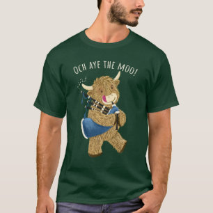 Highland Koe en doedelzak zegt Och Aye the Moo! T-shirt