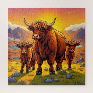 Highland koe Family Legpuzzel