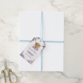Highland Koe Floral Birthday Dank u Label Cadeaulabel (Met Touw)